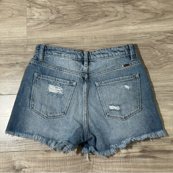 KANCAN KC8595NM ROSIE High Rise Distressed Cut Off Cotton Jean Shorts 25 - Picture 12 of 15
